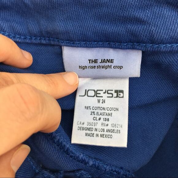 Joe’s Jeans The Jane Blue Cabana High Rise Crop Size 24 NWT - Picture 9 of 11